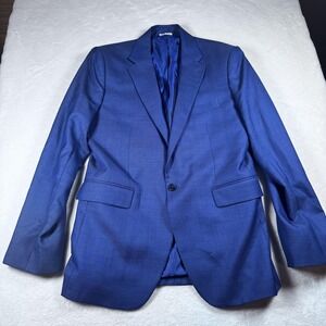 MTAILOR Suit Jacket Mens 42R Blue 100% Wool 2 Button Notch Lapel Business Formal